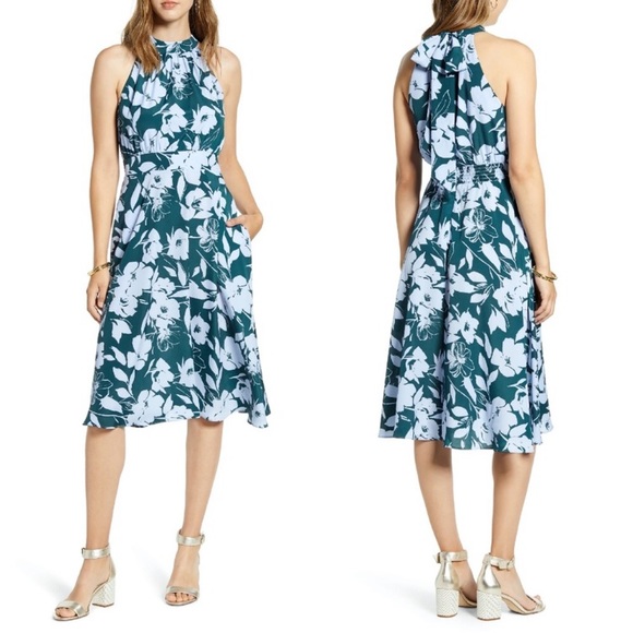 1901 Dresses & Skirts - 1901 Floral Tie Back Halter Neck Sun Dress Size 0